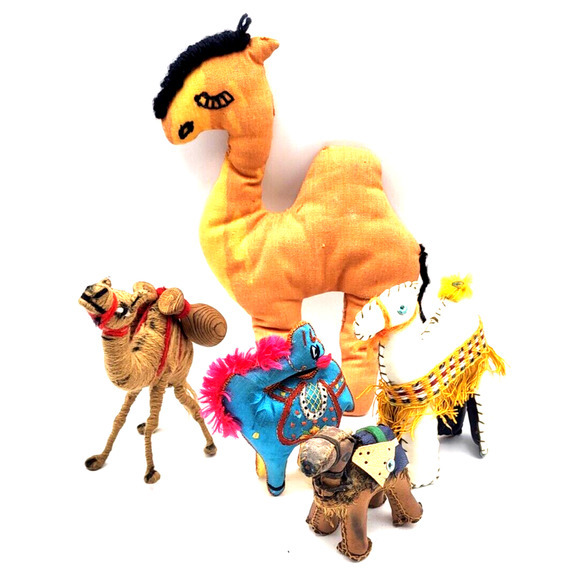 CAMELS Vintage Miniatures Lot of 5 Mixed Media 4-10" Hand Crafted - Picture 12 of 12